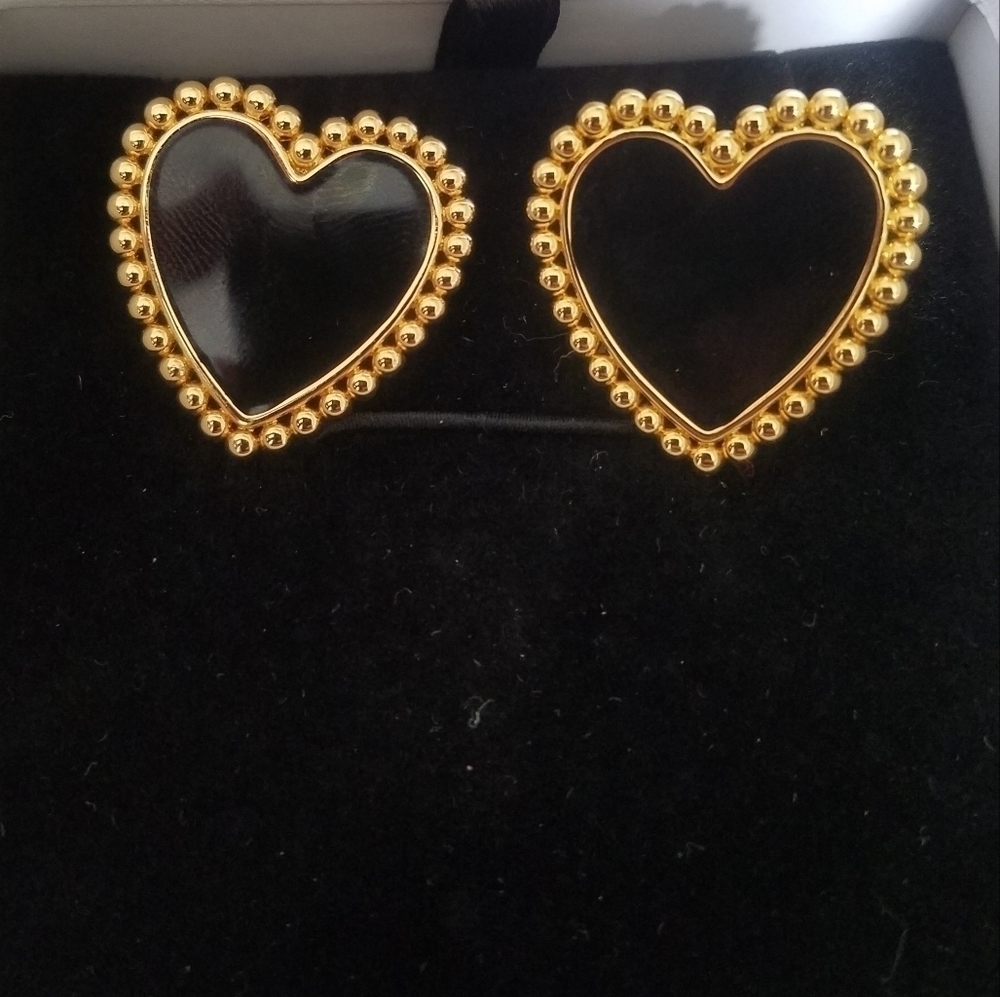 Black Heart shaped Earrings